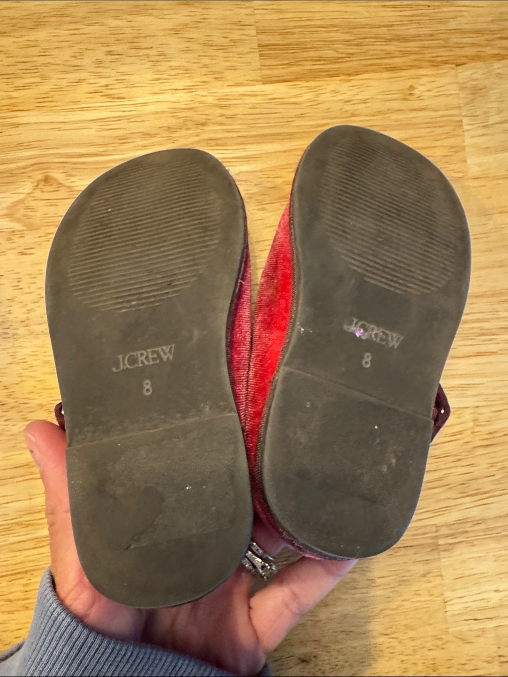 Toddler Girls J Crew Velvet Mary Jane Shoes in Magenta - Picture 5 of 5